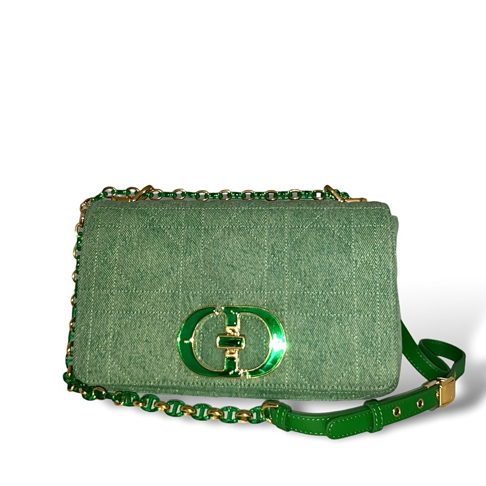 CHRISTIAN DIOR Denim Macrocannage Bag
